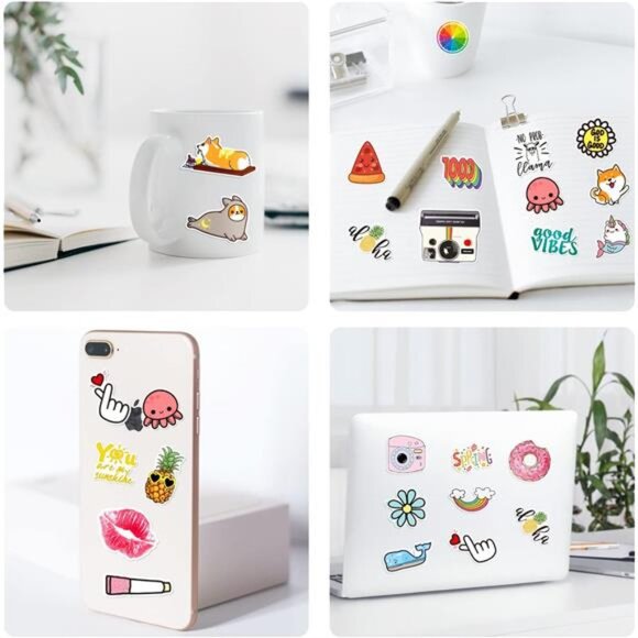 200 PCS Water Bottle Stickers for Kids Teens, Cute Vinyl Laptop Sticker - Picture 6 of 6